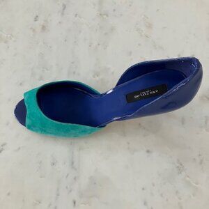 Ann Taylor Suede 2-toned peep-toe heels